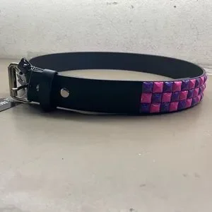 New w/ Tags Unisex Hot Topic Purple Black Stud Rocker Biker Belt Size M or L Hot Topic | Accessories | New W Tags Unisex Hot Topic Purple  main image 4